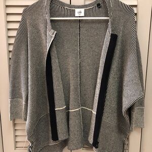 CAbi Black and White Off-the-Shoulder Sweater